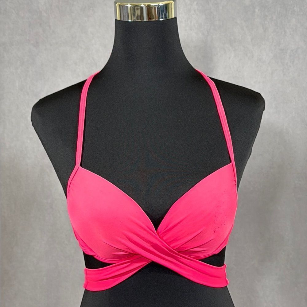 Xhilaration Push-up Wrap Tie Bikini Top in Salmon color. Size M